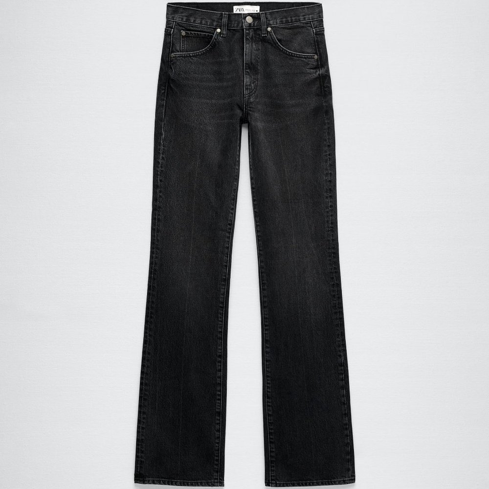 NWT Zara The Mia Bootcut High Waisted Black Jeans Size: 6